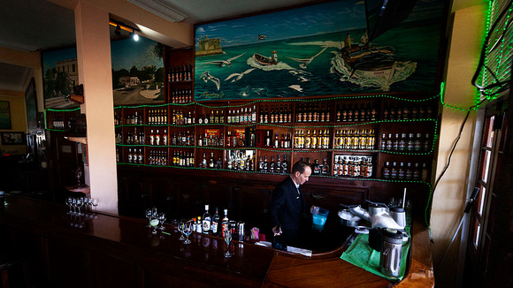 The bar at La Terraza De Cojimar, billed as one of Hemingway's favorite watering holes
